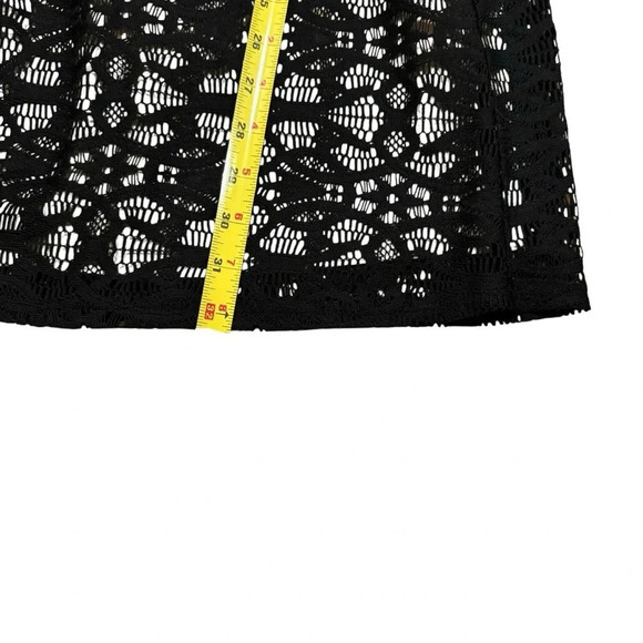 Speechless Black Lace Mini Dress Over Nude Short Sleeve Round Neck 7 - Picture 8 of 10